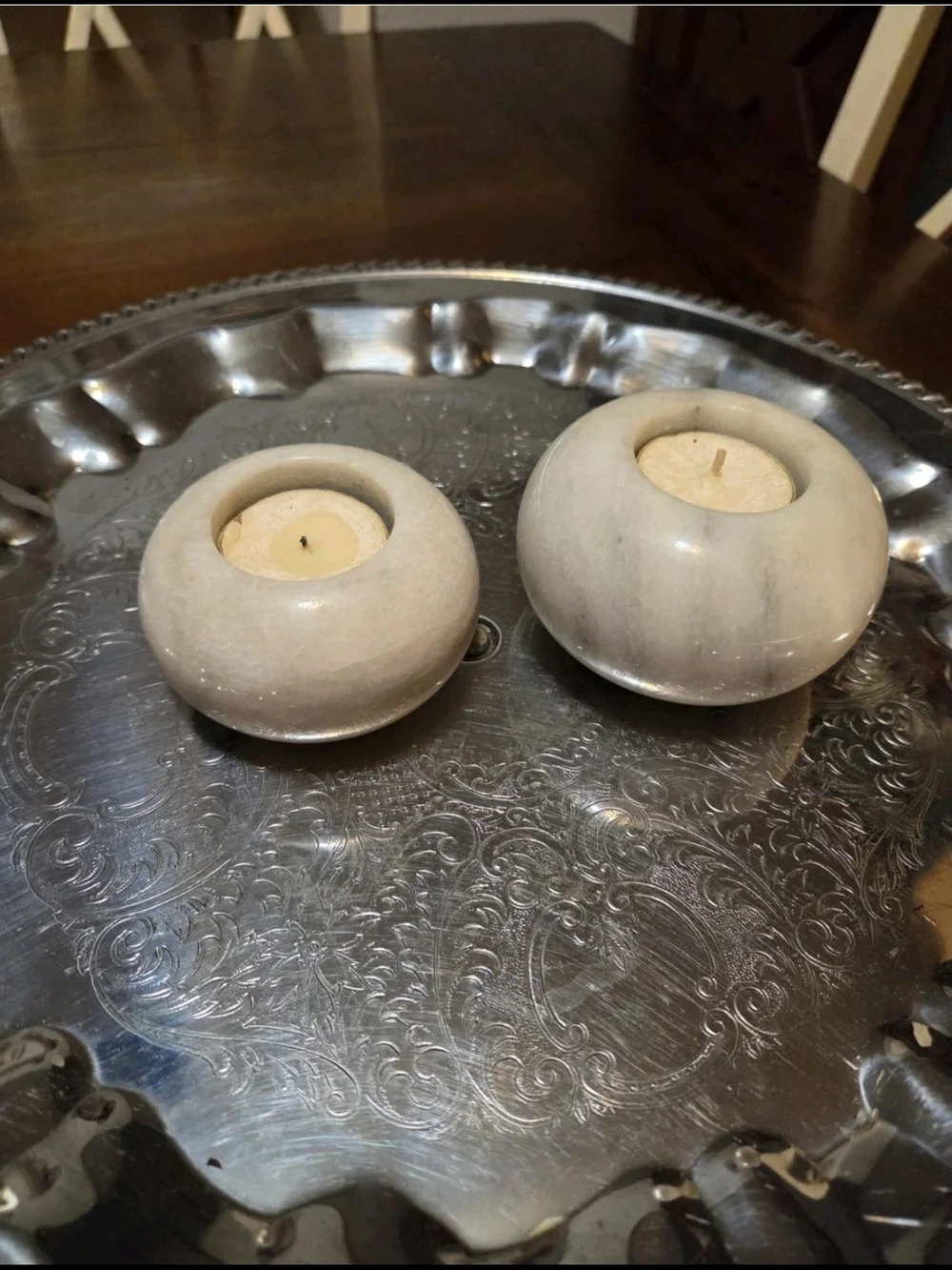 Marble Tea Light Candle Holders